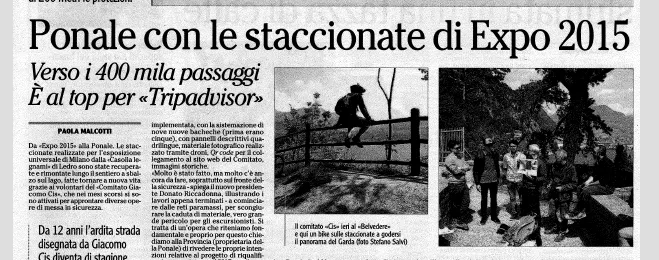 Ponale con le staccionate di Expo 2015